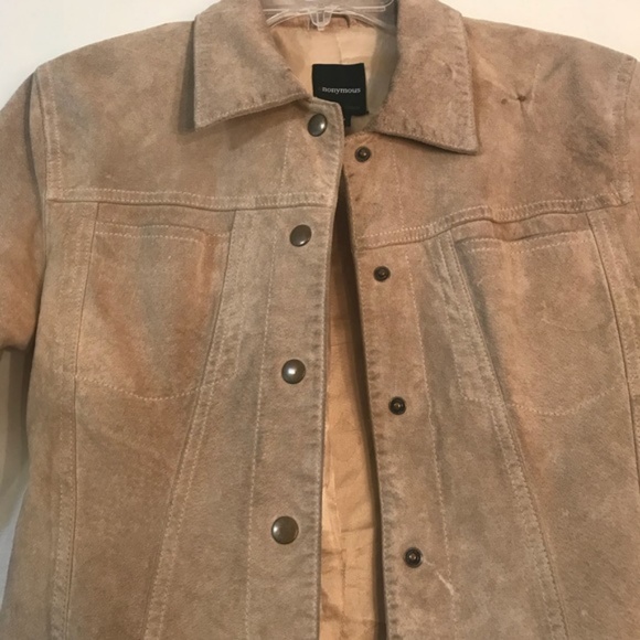 Anonymous by John Carlisle Tan Suede Button Jacket - Picture 3 of 5